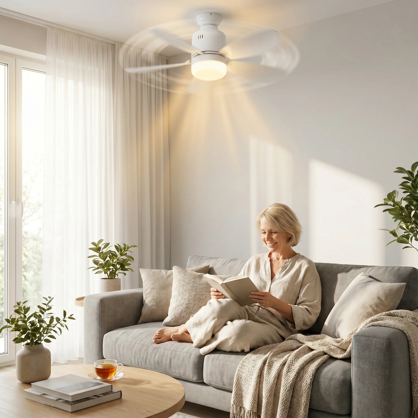 Ventilador de techo con luz LED